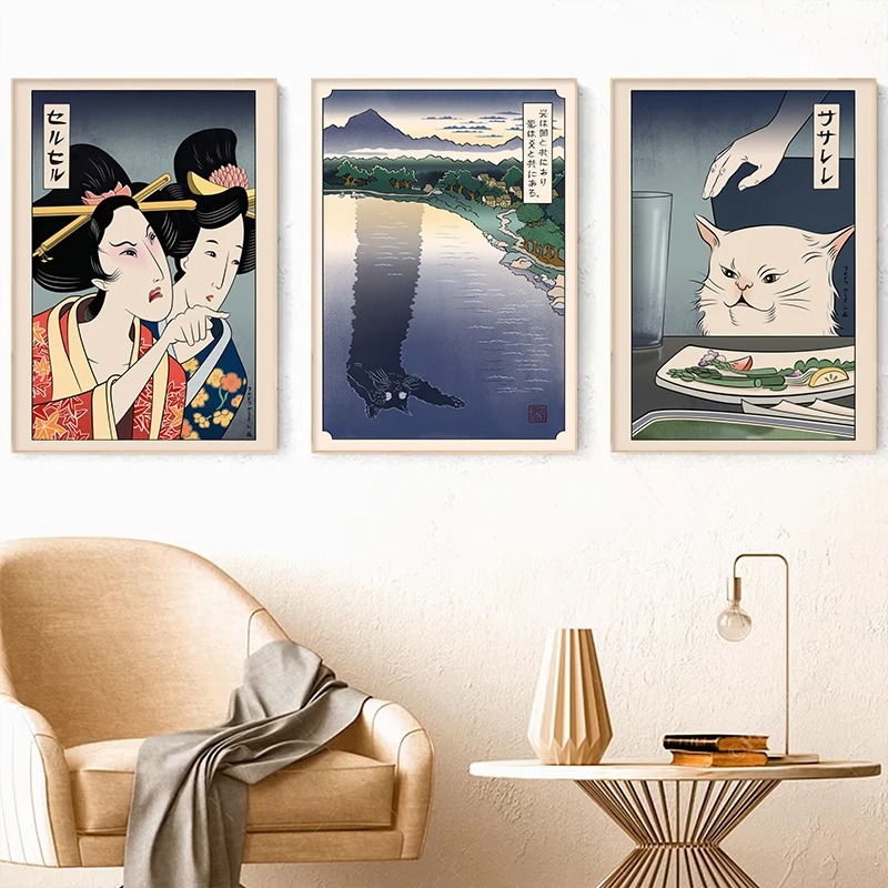 Japanese Women Lifestyle - Cetak Poster Gaya Ukiyoe Jepang Wanita