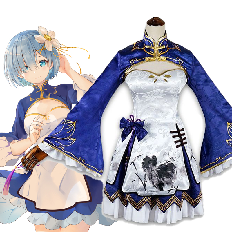 Japanese Girl Lifestyle - Gaun Cosplay Rem Ram Anime Cheongsam