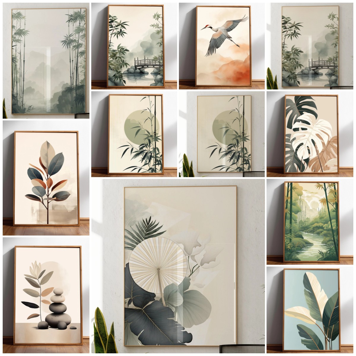 Seni Dinding Japandi Minimalis - Japanese Zen Lifestyle ulasan dan harga