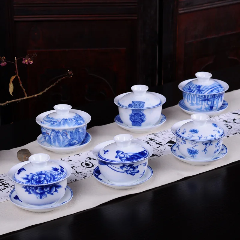 Putih Porselen Biru dan Putih  - Matcha Bowl Chawan ulasan dan harga