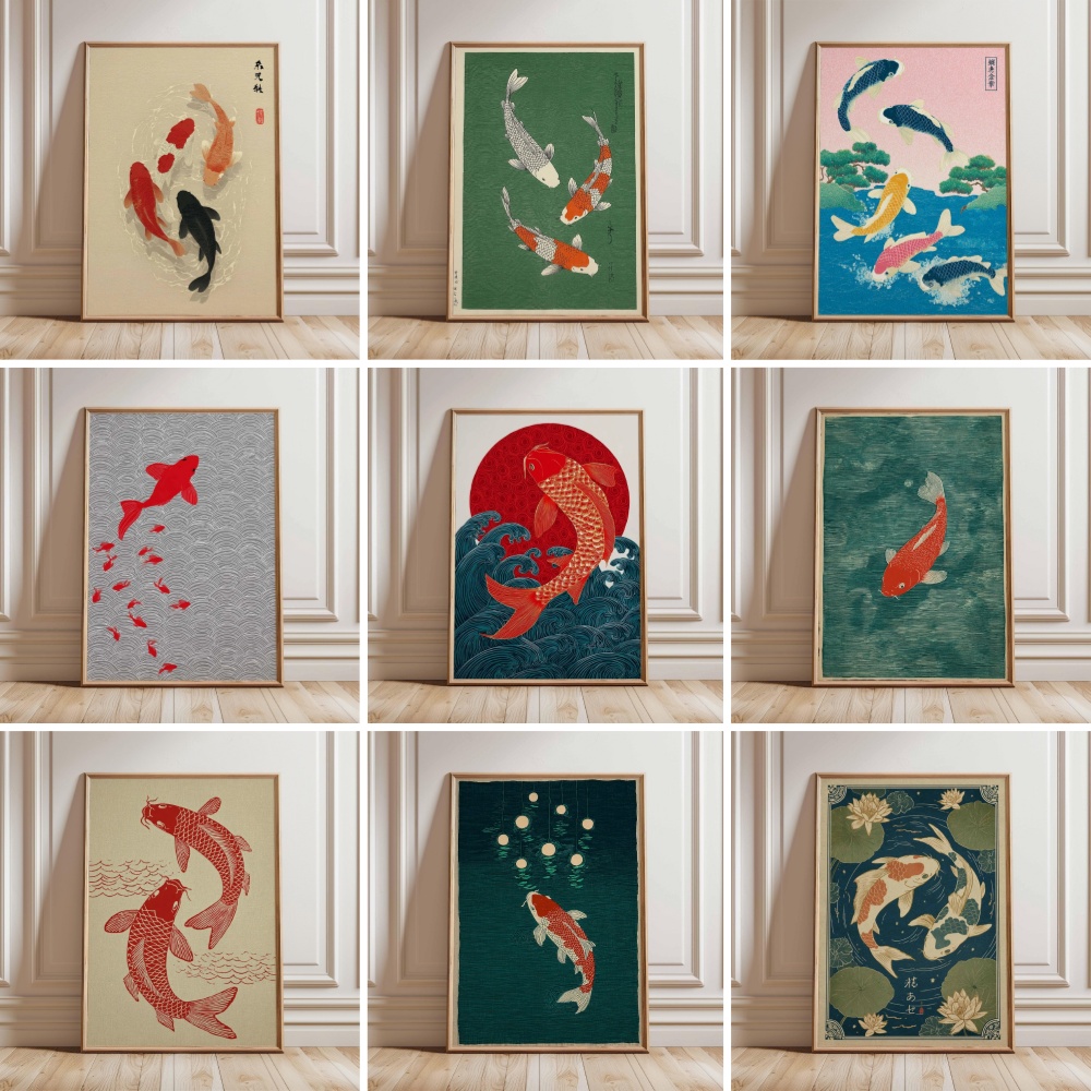 Poster Ikan Koi Jepang Poster  - Japanese Zen Lifestyle ulasan dan harga