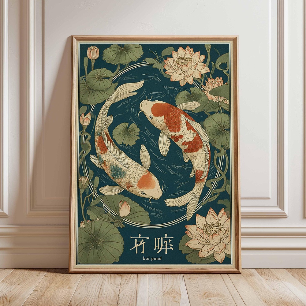 Poster Ikan Koi Jepang Poster  - Japanese Zen Lifestyle ulasan dan harga