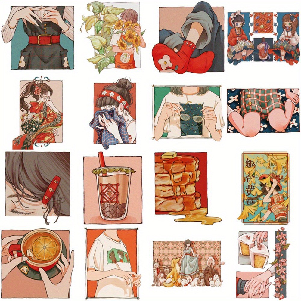 50 Buah Stiker Gaya Vintage Tr - Japanese Lifestyle Japanese ulasan dan harga