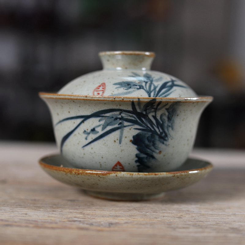 Lukisan tangan Cina Sancai Gai - Matcha Bowl Chawan ulasan dan harga