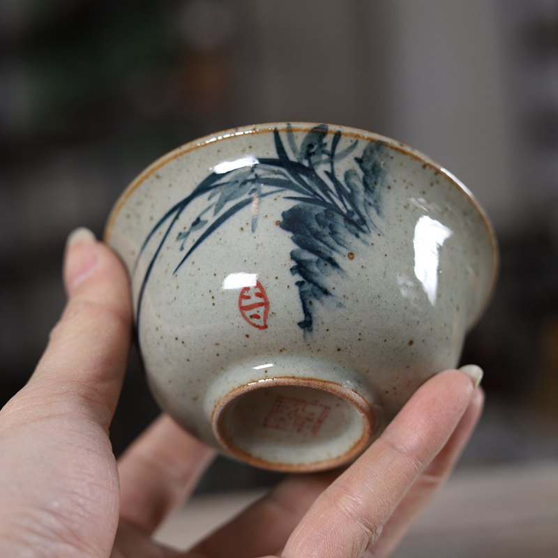 Lukisan tangan Cina Sancai Gai - Matcha Bowl Chawan ulasan dan harga