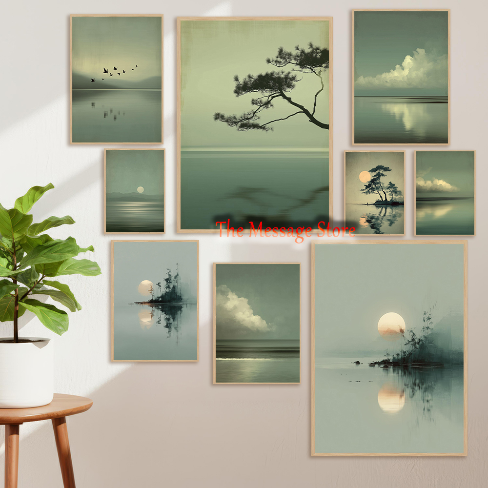 Lukisan Kanvas Poster Hijau Sa - Japanese Zen Lifestyle ulasan dan harga